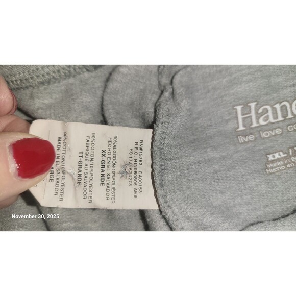 Hanes Live Love Comfort Womens Grey Jogger Pant w/ Drawstring XXL - Picture 3 of 7